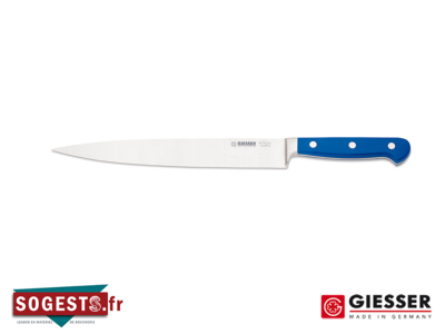 Couteau du chef GASTRO GIESSER MESSER lame étroite 20 ou 23 cm manche riveté POM bleu
