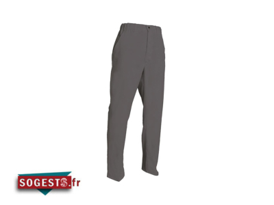 Pantalon poly / coton ceinture élastique côté noir ou gris au choix