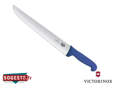 couteau à poisson VICTORINOX lame droite dentée 36 cm manche bleu