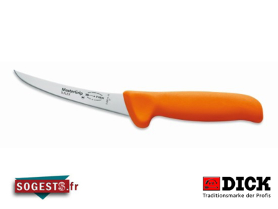 Couteau à désosser DICK MASTERGRIP lame courbée semi-flexible 13 cm manche orange