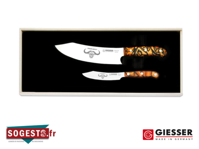 Coffret de 2 couteaux (couteau du chef + couteau d'office) GIESSER PREMIUMCUT spicy orange