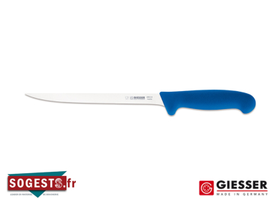 Couteau à filet GIESSER-MESSER lame droite étroite légèrement flexible 21 cm bleu