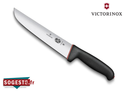 Couteau à Découper VICTORINOX DUAL GRIP lame droite large rigide 20 cm manche noir/rouge