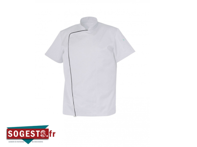 Veste de cuisine MARC MC Polyester coton biais contrastés manches courtes