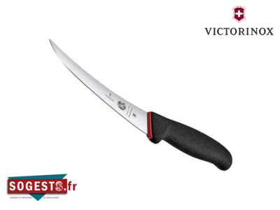 Couteau à Désosser VICTORINOX DUAL GRIP lame étroite semi flexible 15 cm manche noir/rouge