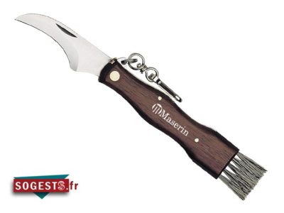 Couteau à champignons MASERIN lame inox manche noyer 11 cm