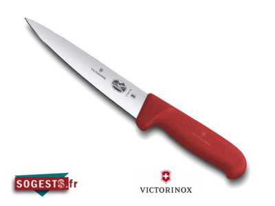 Couteau à saigner / désosser VICTORINOX lame droite pointe 14 ou 16 cm, manche rouge