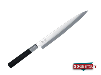 Couteau à trancher le sashimi YANAGIBA KAI WASABI BLACK lame 21 cm inox