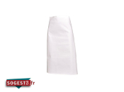 Tablier chef coton uni 85 cm blanc ou noir au choix (le lot de 5)