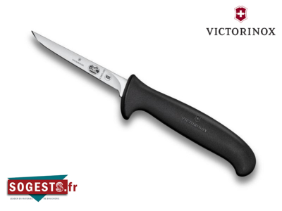 Couteau à volaille lancette VICTORINOX lame droite rigide 8 cm manche sécurité noir 