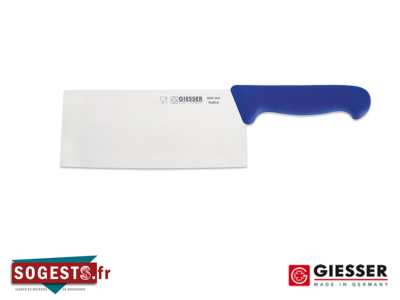 Couperet de boucher GIESSER "GASTRO CHINOIS" lame 19 cm, manche bleu