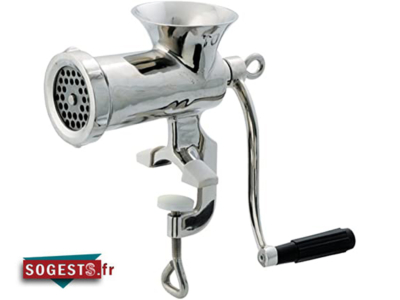 Hachoir manuel en inox manivelle PP noire