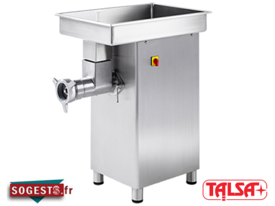 Hachoir semi-industriel acier inox sur socle quadruple coupe triphasé