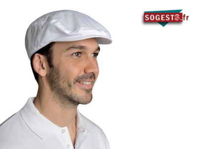 Casquette poly / coton blanc taille unique élastique arrière le lot de 5