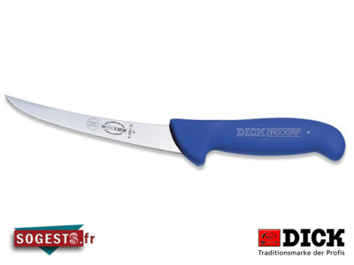 Couteau à désosser DICK ERGOGRIP lame courbée rigide 15 cm manche bleu