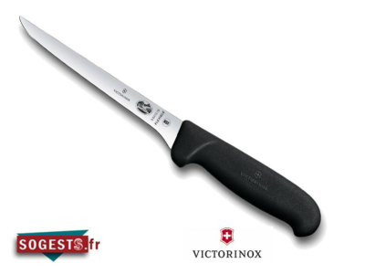Couteau à désosser VICTORINOX noir, lame étroite flexible usée 12 ou 15 cm manche noir