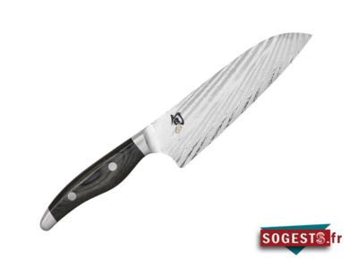 Couteau éminceur SANTOKU KAI SHUN NAGARE DAMAS lame 18 cm Inox