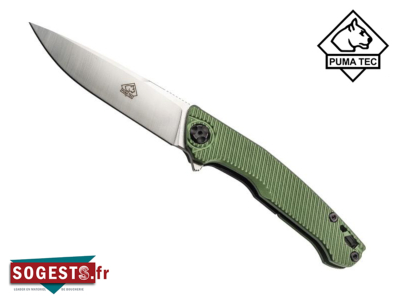 Couteau PUMA-TEC alu vert 11,5CM inox