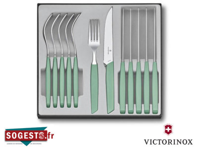 Ménagère 12 pièces VICTORINOX manches Swiss Modern vert pastel