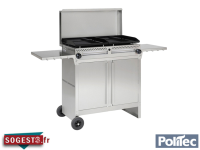 Plancha professionnelle gaz M800 pour 4 à 12 personnes avec chariot