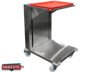 Chariot inox à niveau constant pour plateaux 460 x 360 mm