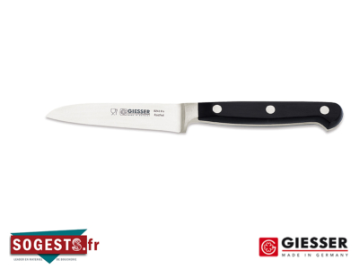 Couteau à légumes GASTRO GIESSER MESSER lame 8 cm manche riveté POM Noir