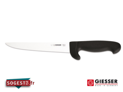 Couteau à parer GIESSER-MESSER lame droite rigide 21 ou 24 cm, manche à garde