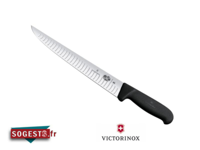 Couteau à Saigner / Découper VICTORINOX Lame Droite Alvéolée 20 ou 25 cm manche noir