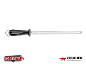 Fusil de boucher FISCHER mèche ovale 30 cm taillage fin manche bi-matières couleurs au choix