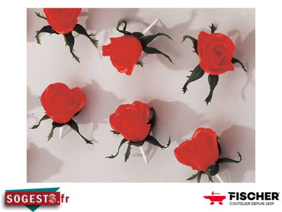 Roses rouges à piquer pour décoration (paquet de 25)