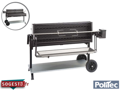 Tourne broche barbecue XXL à bois double foyer B1470