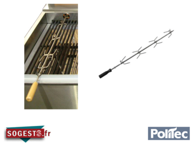 Broche rotative à poulet entier pour barbecues portugais
