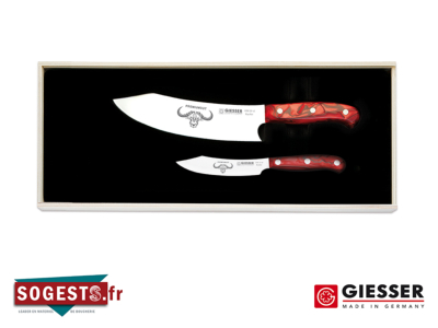 Coffret de 2 couteaux (couteau du chef + couteau d'office) GIESSER PREMIUMCUT red diamond