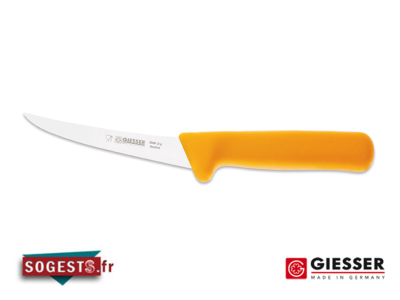 Couteau à désosser GIESSER-MESSER manche droit lame courbée semi-flexible 13 ou 15 cm