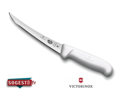 Couteau à désosser VICTORINOX lame courbée semi-flexible 15 cm manche blanc