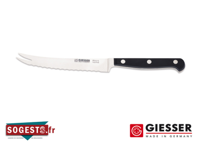 Couteau à tomate GIESSER MESSER lame dentée 13 cm manche noir