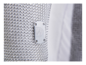 Tablier de protection cotte de maille boléro mailles 4 mm avec ceinture PU blanche