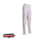 Pantalon femme poly / coton ceinture élastique dos blanc ou noir au choix