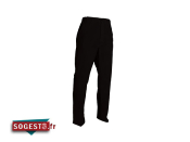 Pantalon poly / coton ceinture élastique côté noir ou gris au choix