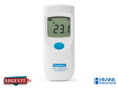 Thermomètre compact et étanche à thermocouple type K, sans sonde