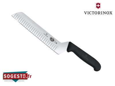 couteau à fromage VICTORINOX lame large alvéolée 21 cm manche noir