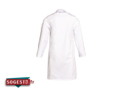 Blouse agroalimentaire poly / coton blanche avec pressions cachées