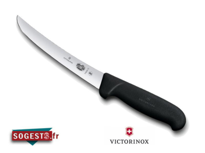 Couteau à désosser VICTORINOX lame courbée rigide 15 cm manche noir 