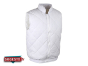 Gilet matelassé blanc sans manches polyester/coton spécial froid 