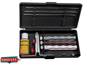 Kit d'aiguisage LANSKY « NATURAL ARKANSAS » 3 pierres avec système d'affûtage à angle contrôlé