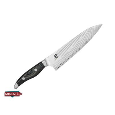 Couteau de Chef KAI SHUN NAGARE lame 20 cm DAMAS Inox