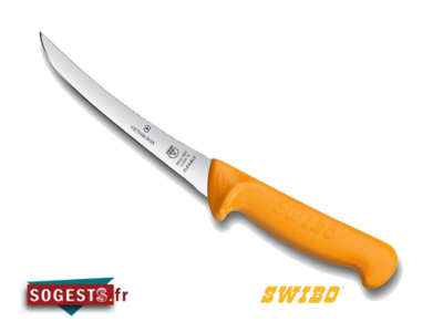 Couteau à désosser SWIBO lame courbée flexible 13 cm manche jaune