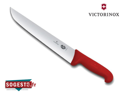 Couteau de boucher, VICTORINOX, lame 31 ou 36 cm, manche fibrox rouge.