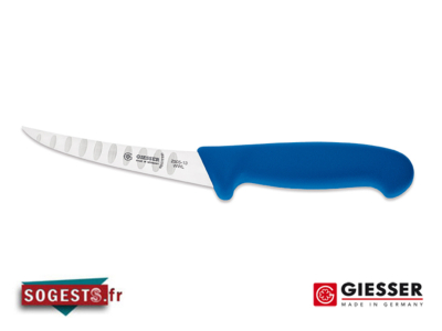 Couteau à désosser GIESSER-MESSER lame courbée alvéolée rigide 17 cm