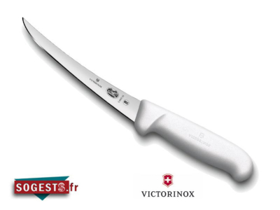 Couteau à désosser VICTORINOX lame courbée étroite rigide 15 cm manche blanc